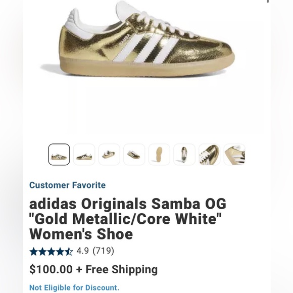 Adidas Women’s Gold Samba Shoes - Picture 5 of 5
